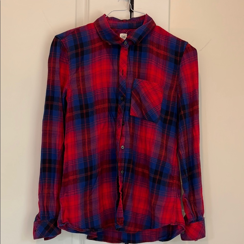 GAP Red and Blue Plaid Shirt